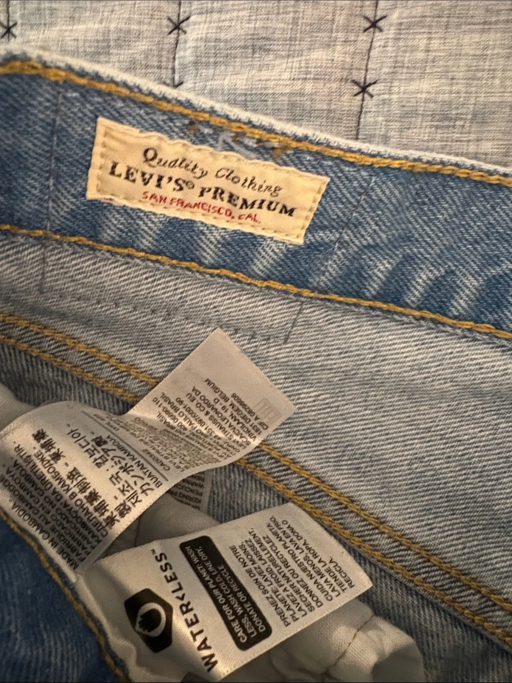 Levi's Light Blue Distressed Straight Leg Jeans